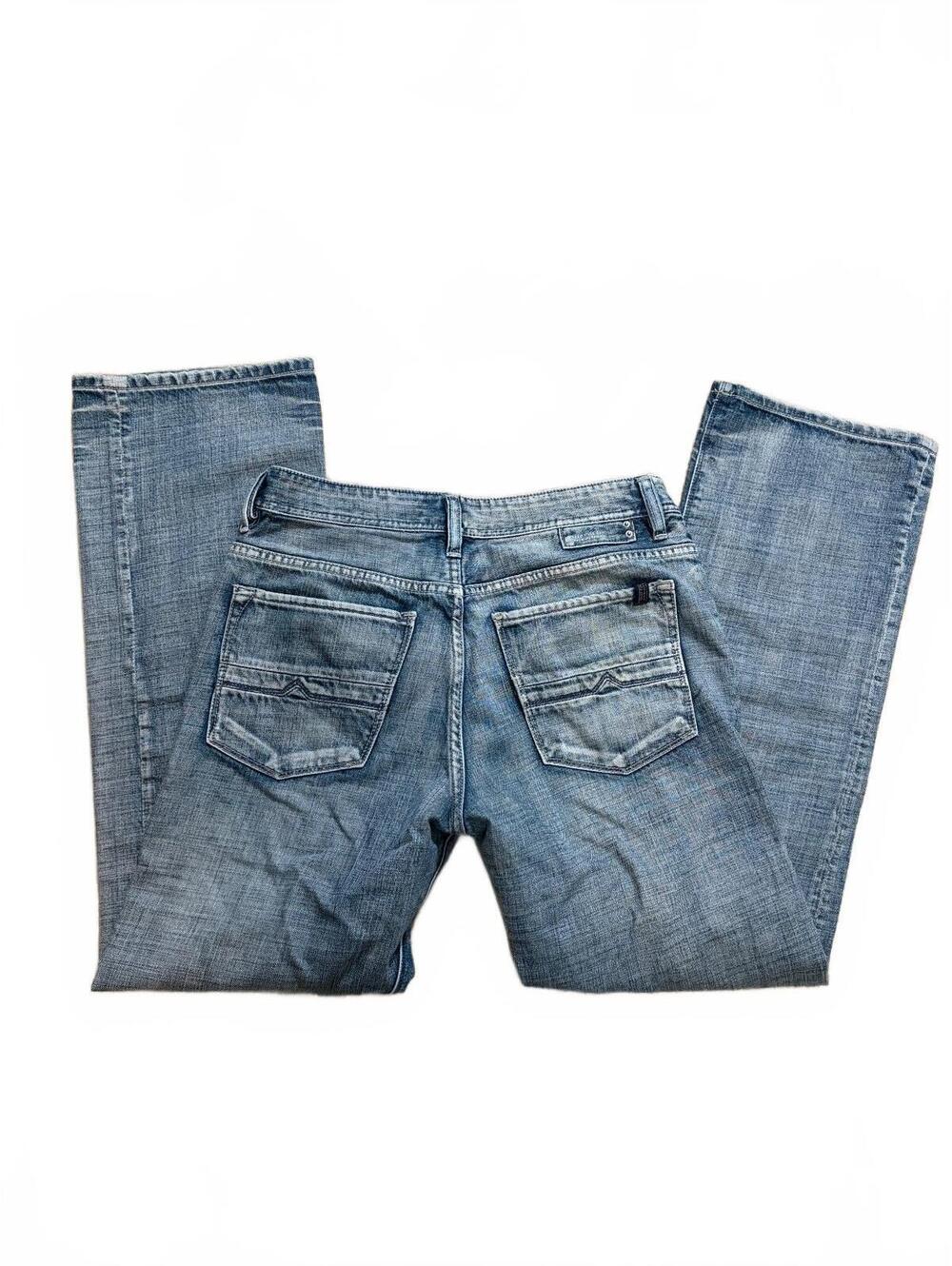 Buffalo Ruffer Men's Jeans 32x32 Light Wash Blue Straight Leg Denim 5-Pocket